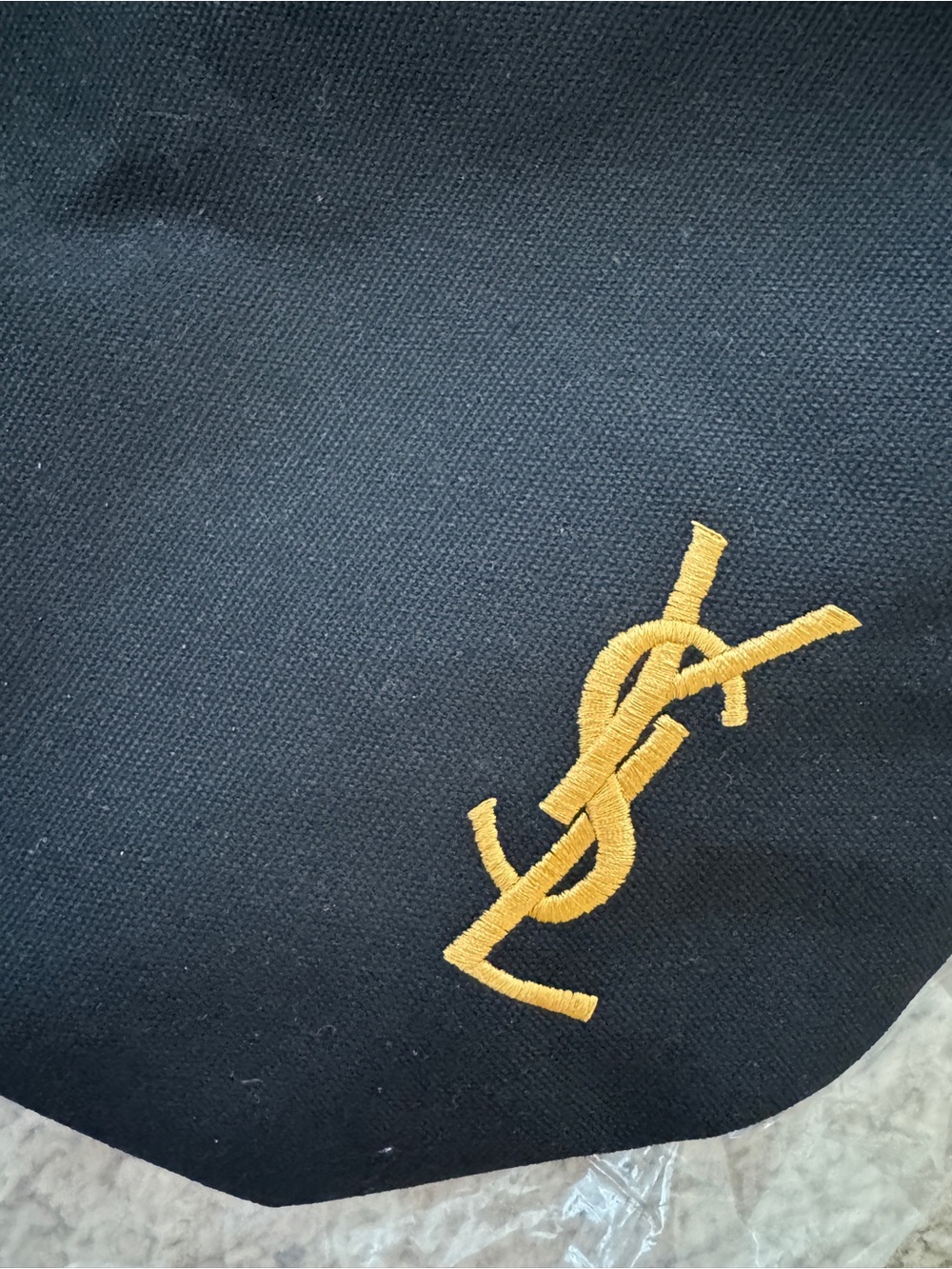 Saint Laurent Black Canvas Tote with Gold YSL Logo - Picture 4 of 5